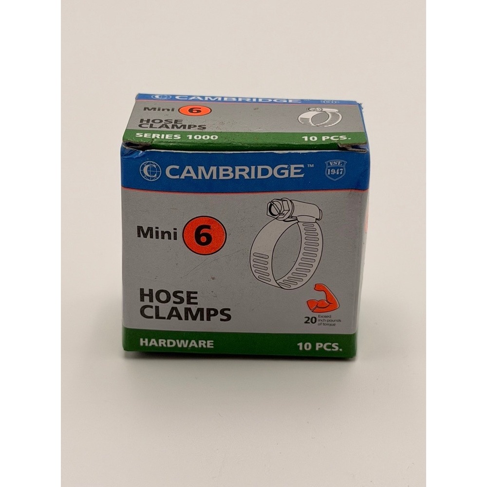 Cambridge Hose Clamps Unisex Mini 6 Silver New Series 1000 10pc Stainless Steel